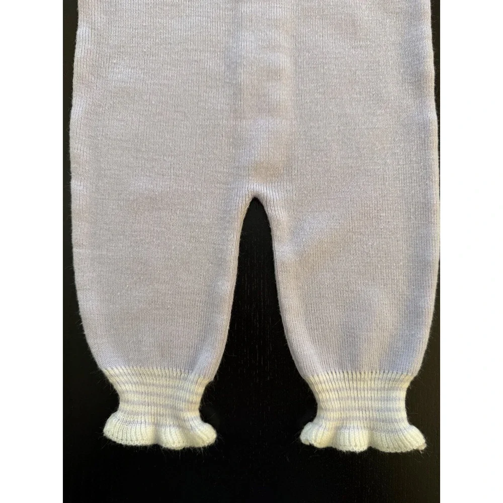 Up Scale Baby Chick Romper Size 0-6 Months Lilac/Cream Knit‎ Long Sleeve